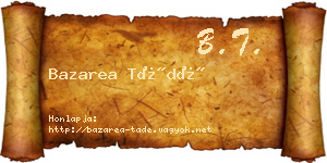 Bazarea Tádé névjegykártya